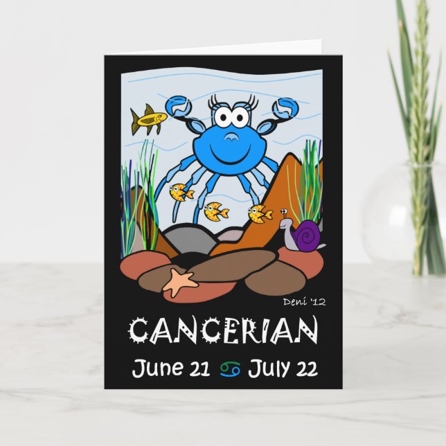 Cancerian Zodiac Greeting Card (Front)