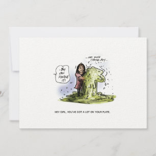 Cancer's a mess Funny Cancer Cartoon Postcard