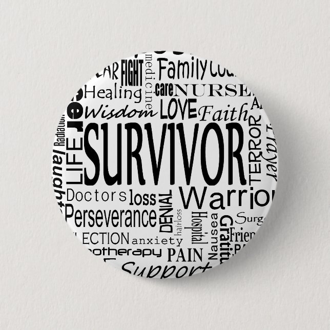 CancerWords 2 Inch Round Button (Front)