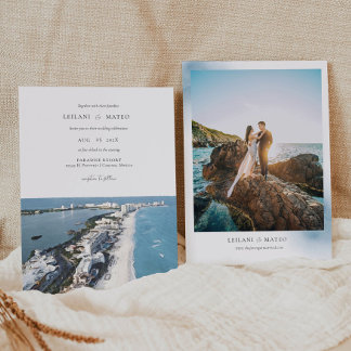 Cancun Aquarelle Destination Mariage Invitation