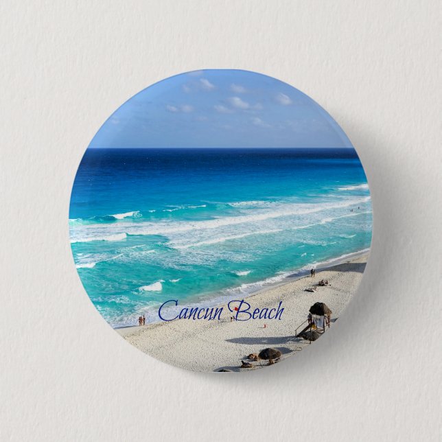 Cancun Beach, Mexico 2 Inch Round Button (Front)