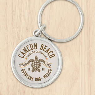 Cancun Beach Mexico   Paradise Mexican Caribbean Keychain
