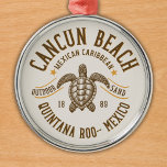 Cancun Beach Mexico | Paradise Mexican Caribbean Metal Ornament<br><div class="desc">Cute design in honor of one of the most beautiful beaches in the world! Cancun Mexico. Cancun is a city in Mexico located on the Yucatan Peninsula bordering the Caribbean Sea and is known for its beaches.</div>