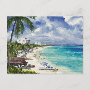 Cancun Beach Mexico  Postcard