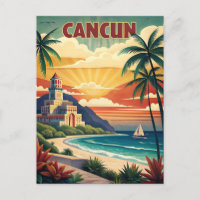 Cancun Beach Mexico Vintage Travel