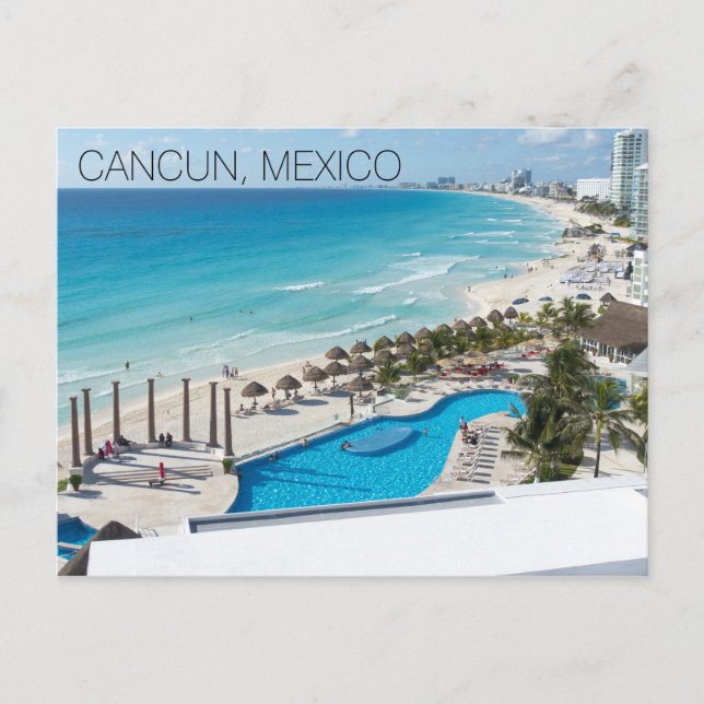 Cancun Beach Resort Mexico Vacation Postcard (Front)