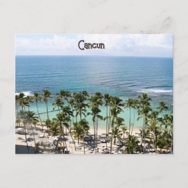 Cancun Caribbean Ocean Vacation Postcard (Front)