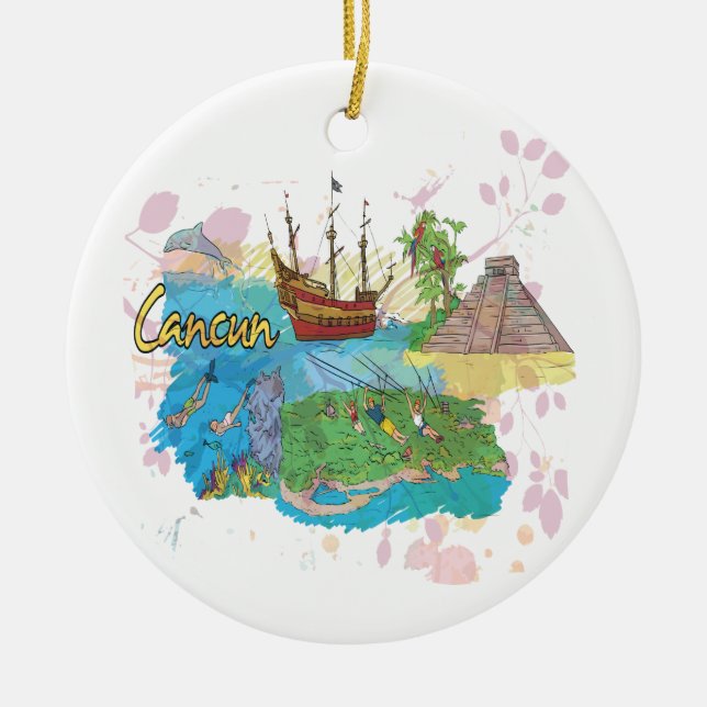 Cancun Ceramic Ornament (Front)