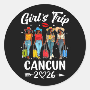 Cancun Girls Trip 2026 Birthday Squad Women Classic Round Sticker