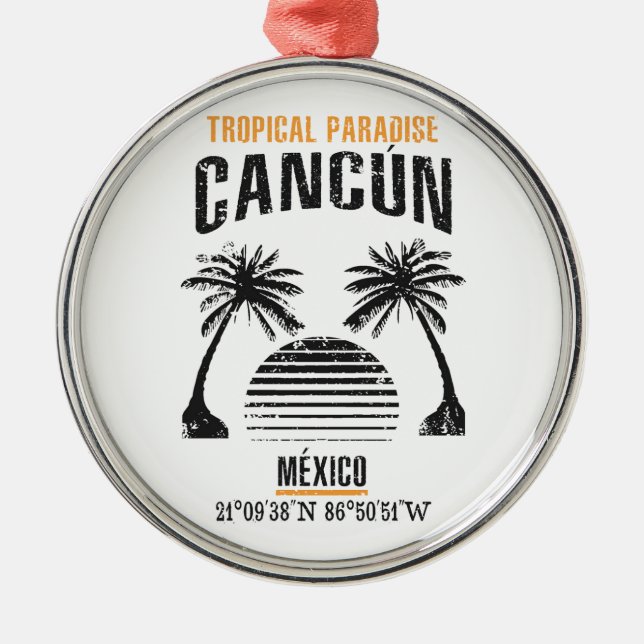 Cancún Metal Ornament (Front)