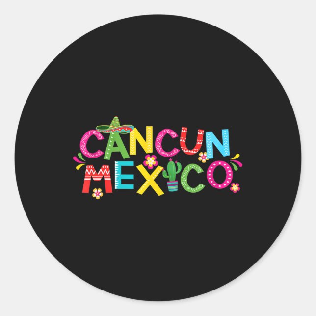 Cancun Mexico 1  Classic Round Sticker (Front)