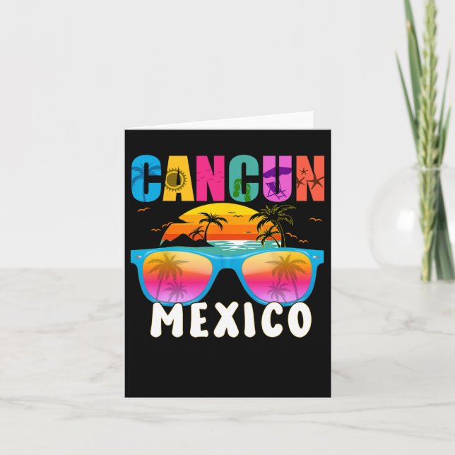 Cancun Mexico 2025 Vacation Beach Matching Family  Card (Front)