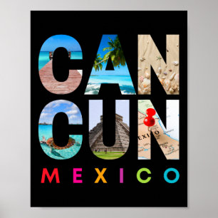 Cancun Mexico 2025 Vacation Beach Matching Family Poster