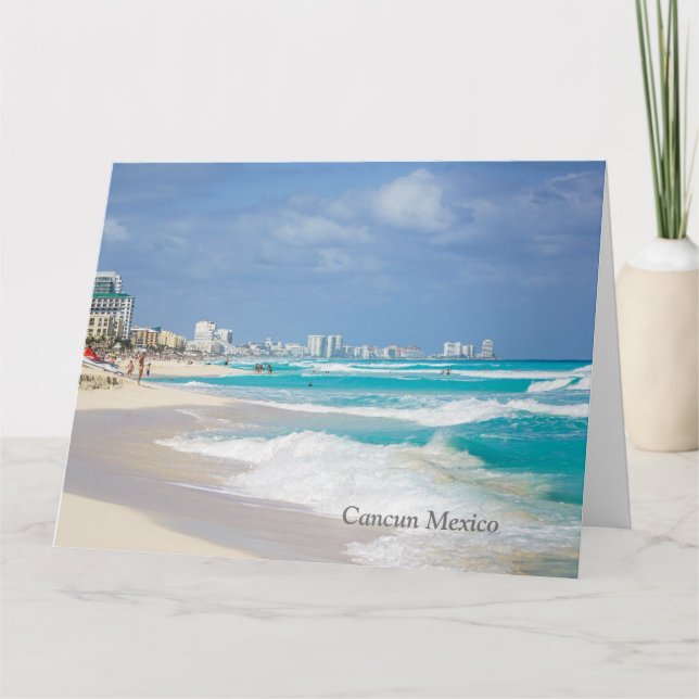 Cancun Mexico Beach Folded Card (Front)
