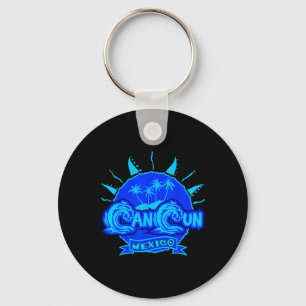 Cancun Mexico Beach Palm Tree Party Destination Gi Keychain