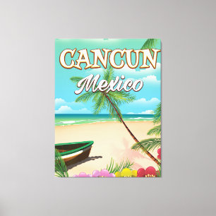 Cancun Mexico beach poster Canvas Print
