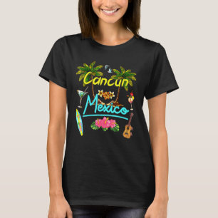 Cancun Mexico Beach Summer Palm Surf Sun Set Palm  T-Shirt