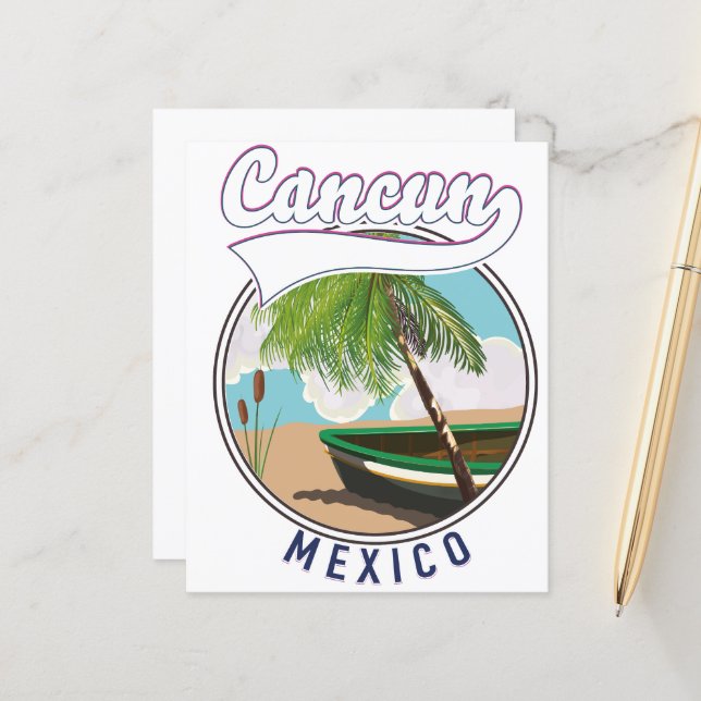 Cancun Mexico Beach travel logo (Front/Back In Situ)