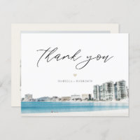 CANCUN Mexico Beach Wedding Photo Thank You Card