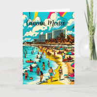 Cancun Mexico Beach with a Comic Book Pop Art Vibe
