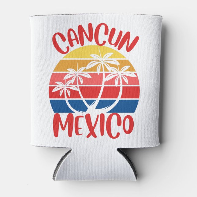 Cancun, Mexico Can Cooler (Front)