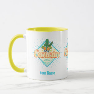 Cancun Mexico Dancing Cactus Vintage Tequila Mug