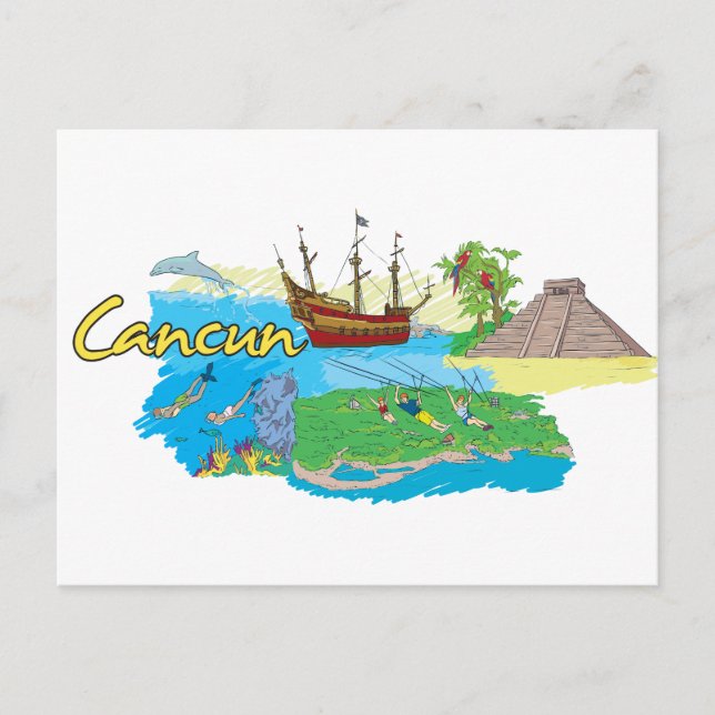 Cancun, Mexico Famous City Postcard (Front)