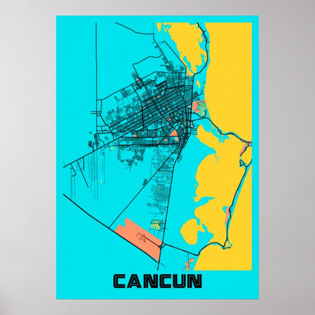 Cancun - Mexico Gloria City Map Poster (Front)