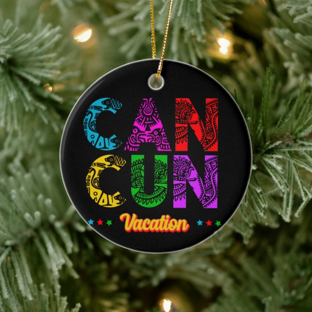 Cancun Mexico Group Vacation Adventure  Ceramic Ornament (Tree)