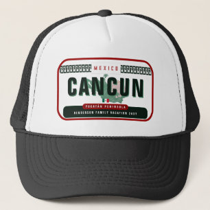 Cancún Mexico Palm Tree Vintage Travel Souvenir Trucker Hat