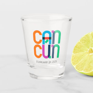Cancun Mexico Pop Art Personalized Shot Glass
