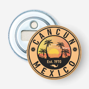Cancun Mexico Retro Sunset Vintage Travel Souvenir Bottle Opener