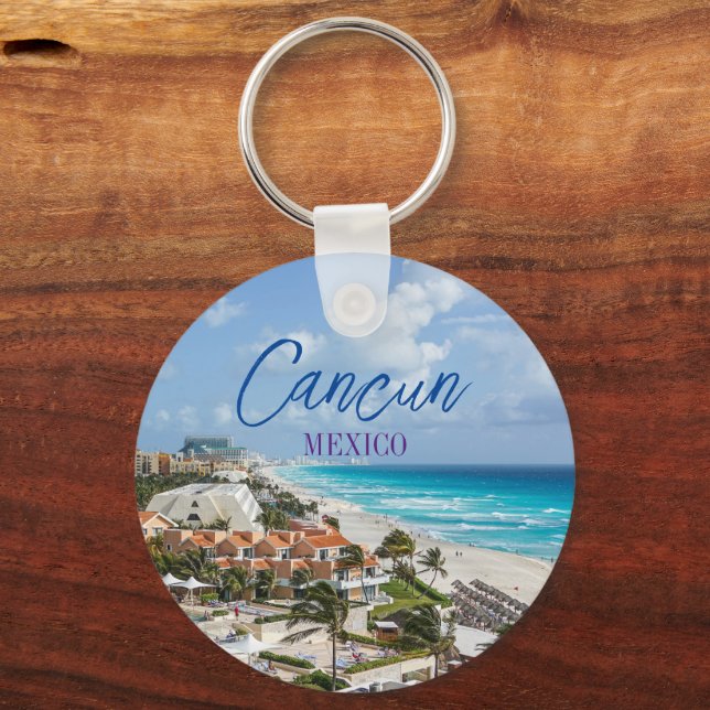 Cancun Mexico Scenic Souvenir Keychain (Front)
