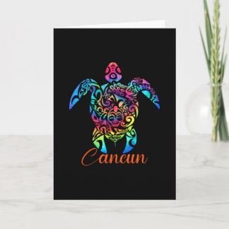 Cancun Mexico Sea Turtle Beach Vacay Trip Tie Dye Card