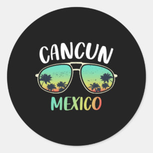 Cancun Mexico Souvenir Shirt Family Matching Vacat Classic Round Sticker