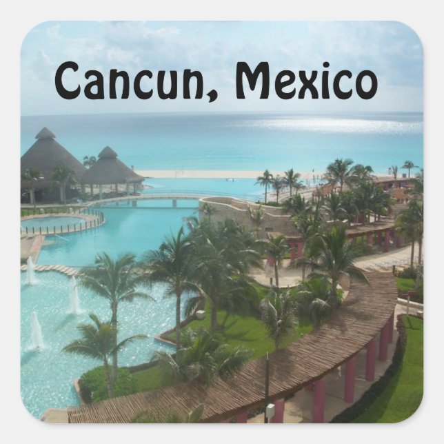 Cancun Mexico Square Sticker (Front)