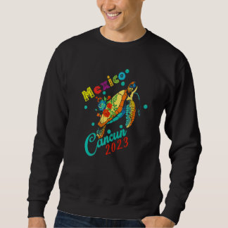 Cancun Mexico Tie Dye Sea Turtle Family Matching V Sweatshirt
