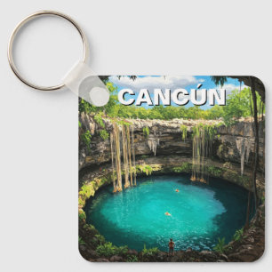 Cancun Mexico Travel Cenote Keychain