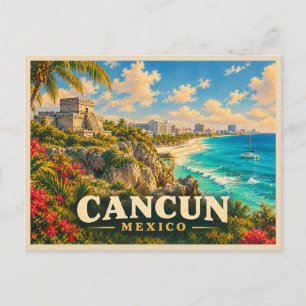 Cancun Mexico Travel Postcard