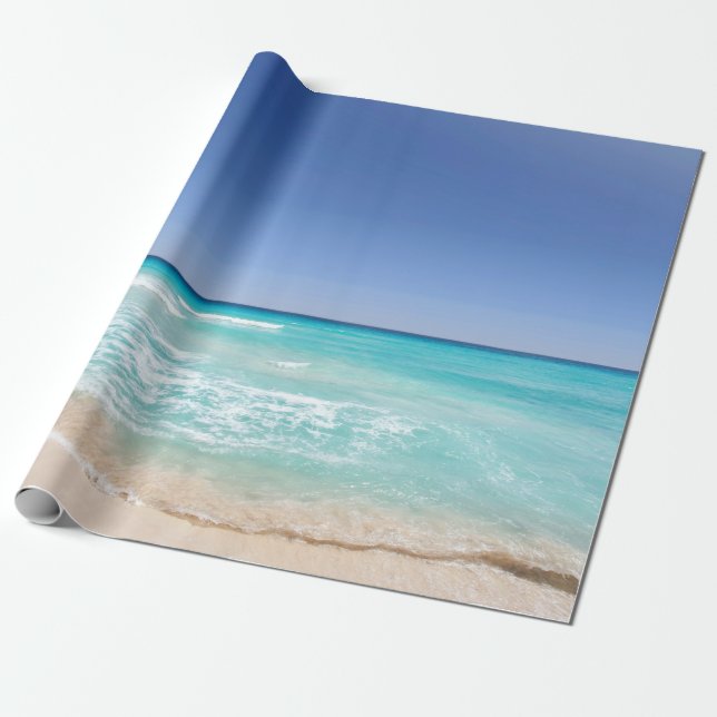 Cancun Mexico Tropical Sea Wave Beach  Wrapping Paper (Unrolled)