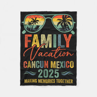 Cancun Mexico Vacation 2025 Matching Family Group  Fleece Blanket