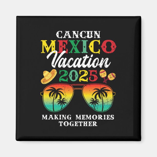 Cancun Mexico Vacation 2025 Trip Beach Matching Fa Magnet (Front)