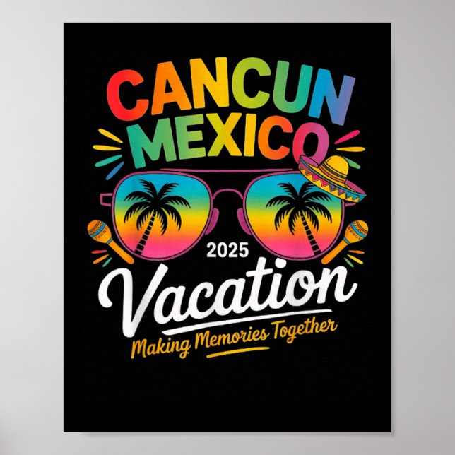 Cancun Mexico Vacation Beach 2025 Trip Group Squad Poster (Front)