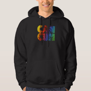 Cancun Mexico Vacation Souvenir Tropical Rainbow G Hoodie