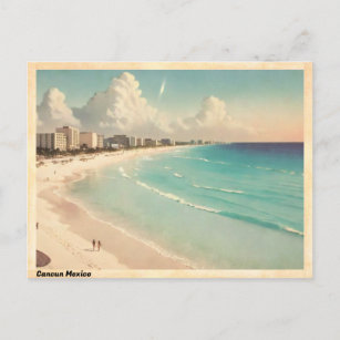Cancun Mexico Vintage Travel Postcard