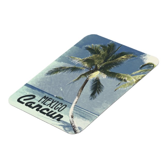 Cancun Mexico Vintage Travel Vacation Beach Magnet (Left Side)