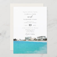 CANCUN Mexico Watercolor Skyline Wedding