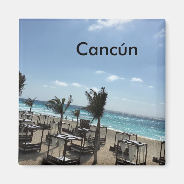 Cancún (Mexique) - Aimant Carré de 2 pouces (Devant)
