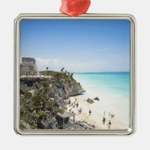 Cancun, Quintana Roo, Mexico - Ruins on a hill Metal Ornament