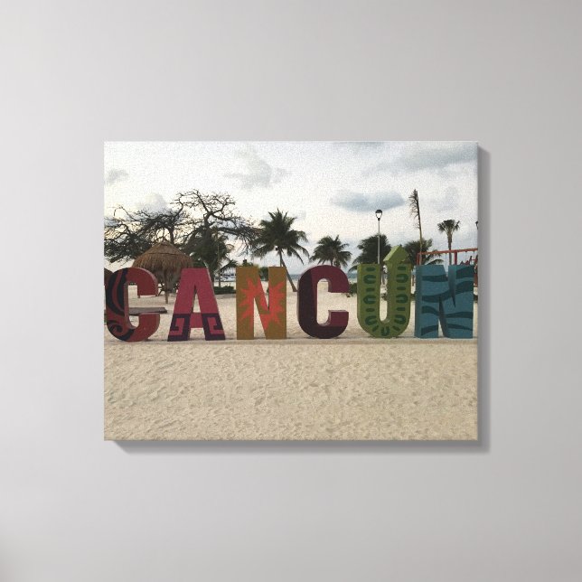 Cancun Sign – Playa Delfines, Mexico Canvas (Front)